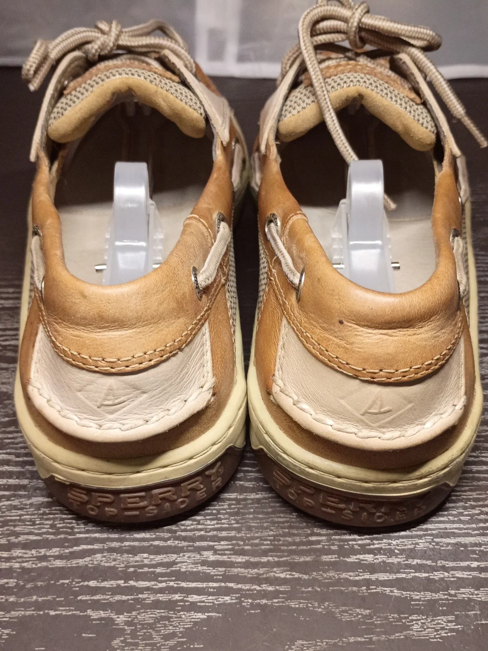 Men's 10 Wide Sperry Tan and Cream Leather Boat Shoes. NEW In Box!!!